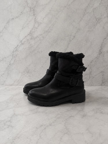 Black faux fur - fur, biker
