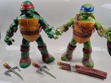Teenage Mutant Ninja Turtles TMNT  Head Droppin Raphael  & Leonardo 11" Figures