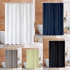 Bathroom Shower Curtain Mould Proof Mildew Resistant Polyester Fabric White
