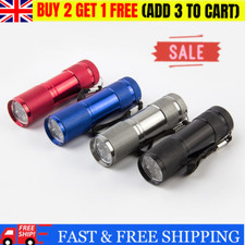 Super Bright Mini 9 LED Bulb Pocket Torches Small Keyring Torch Flashlight UK