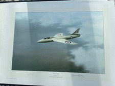 Gerald Coulson Aviation art print First Flight RAF Hunter Neville Duke SIGNED