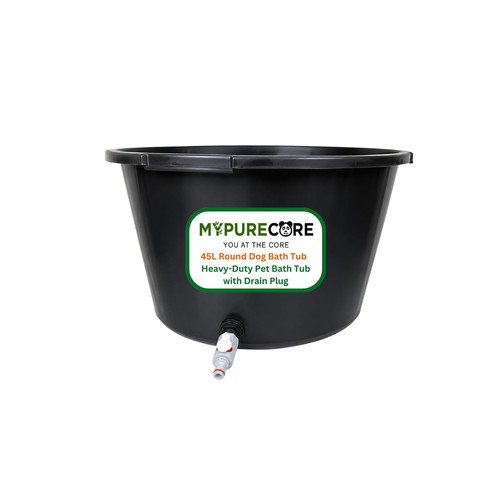 Round dog bath tub - dog, drain
