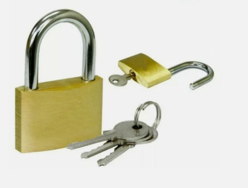 Brass padlock with 2 - mm,