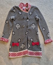 Girls Tahari Long Fair Isle Christmas Theme Cardigan Age 6-7 Years