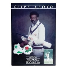 Clive Lloyd Official Testimonial Brochure 1986 Signed Lancashire West Indies