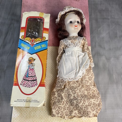 Vintage porcelain bisque doll - vintage,