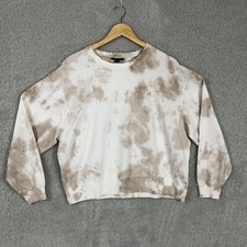 New Look Jumper Womens M Medium Tie Dye Cropped Oversized Long Sleeve Crew Neck