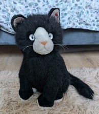 TY Classics Shadow Black White Long Haired Cat Soft Plush Cuddly Stuffed Toy 12"