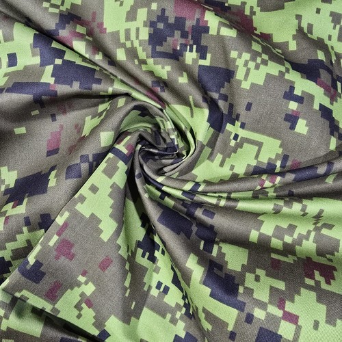 Camo green cotton material - green,