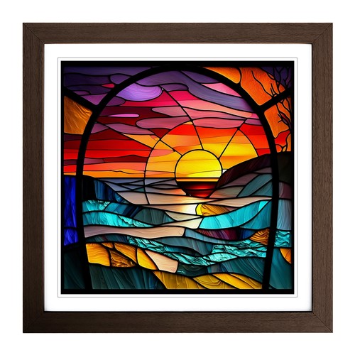 Sunset stained glass - stained, effect