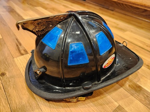 Black fire fighter - fighter, helmet
