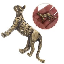  Vintage Decoration Retro Animal Figurine Sculpture Brass Cheetah