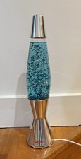 Vintage Retro Mathmos Astro Baby Glitter Lava Lamp Turquoise 17”