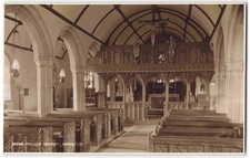 Mullion Church Cornwall Interior - Vintage Judges Real Photo Postcard Y05