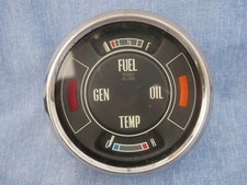 VINTAGE - FUEL / TEMP / OIL / GEN GAUGE - FOMOCO 4 IN 1 - DASHBOARD GAUGE