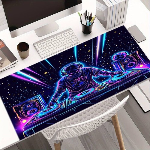 Neon theme desk mat - -, long