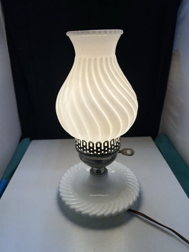 Vintage hurricane milk glass - vintage,