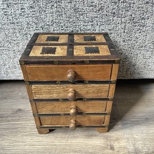 Vintage Handmade Miniature Chest of Drawers 4 Draws