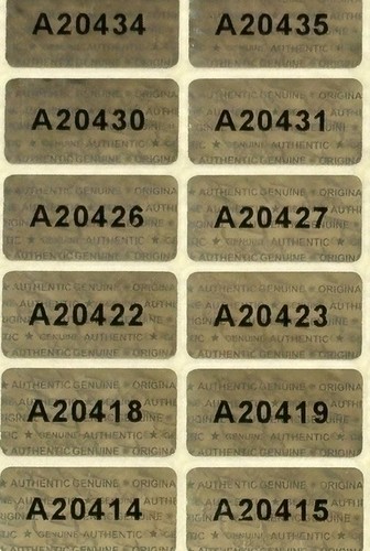 Numbered hologram sticker - numbered,