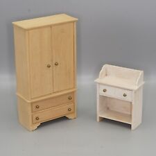 1:12 Dolls House Artisan Barbara Anne Miniatures Wardrobe and Wash Stand