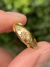 18Ct Gold Diamond Victorian Three Stone Ring ￼Birmingham 1899