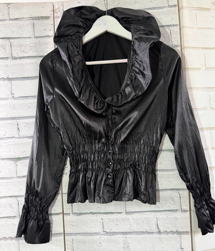 Blouse top black gothic - top,