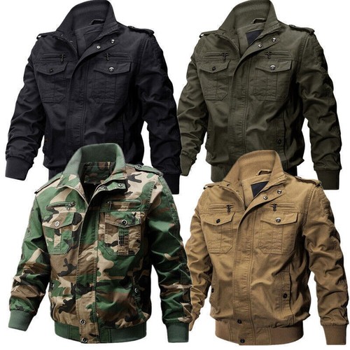 Men military cargo jacket - men's,