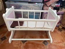 Dolls House Wooden Rocking Cradle