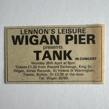 Tank @ Wigan Pier | 1982 VINTAGE SMALL GIG ADVERT