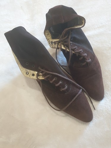 Vintage style brown suede - brown,