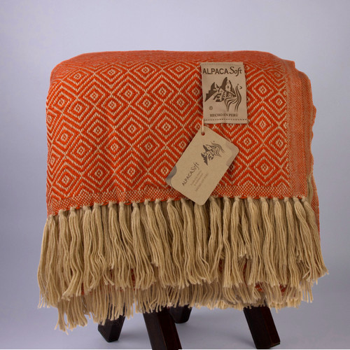 Alpaca wool blanket red - alpaca,