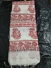 Indian White and Red Soft cotton  Saree, 3 Working Days Delivery UK 🇬🇧