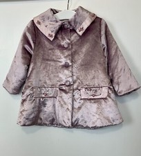 Age 2/3 - Little Darlings - Pink Designer Velvet Rose Embellished Formal Coat