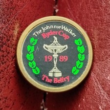 Ryder Cup 1989, The Belfry Golf Club Ball Marker (Vintage Brass, Stem Type)