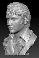 Elvis Bust 3D Printed Statue - Complete No Assembly Required  - Unpainted 