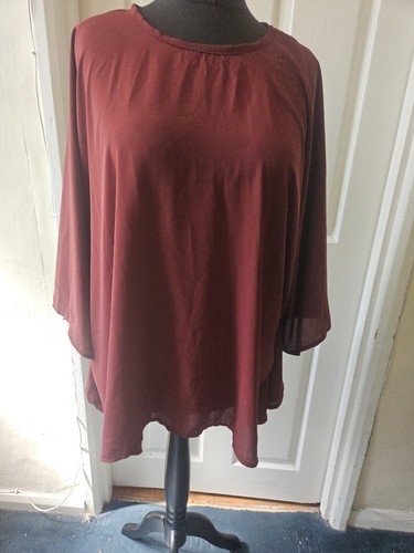 Burgundy batwing chiffon - batwing,