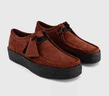 Clarks Originals Mens WALLABEE CUP Rust Suede Shoes
