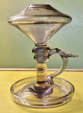 Antique Georgian Cranberry Glass lacemakers lamp 18th century very rare colour 