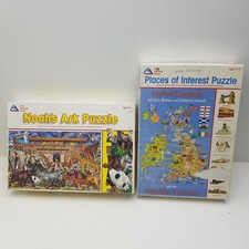 ELC Noahs Ark and UK Ireland Map 100 Piece Vintage Puzzles One Incomplete