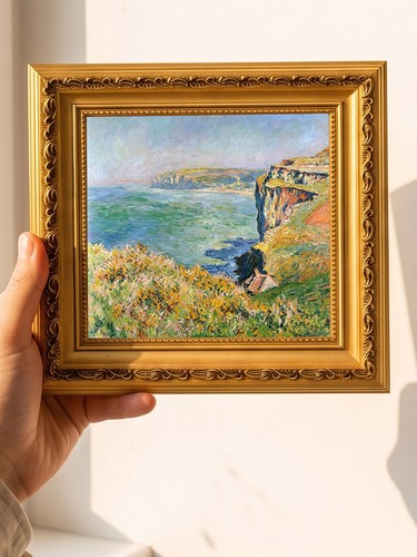 Cliff coastal seascape oil - coastal,