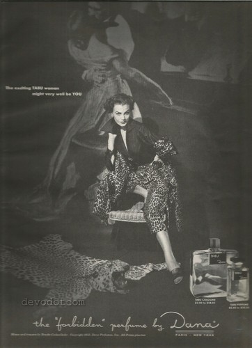 Dana tabu perfume ad - 50's,