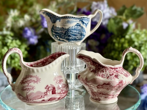 Vintage spode pink creamer - vintage,