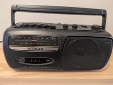 Hitachi TRK-65E Vintage FM-MW 2 Band Radio Cassette Recorder Black Working 