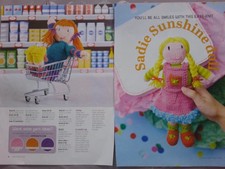 Knitting pattern to make Sadie the Sunshine doll & Nancy dolls and outfits