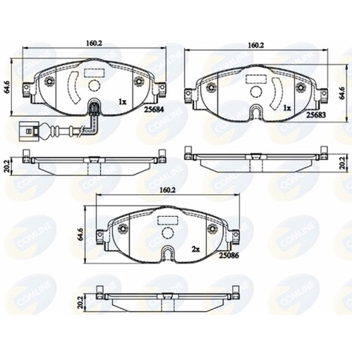 Brake pads set for caddy - set,