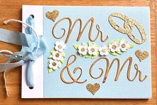 1 Handmade A6 Mini Scrapbook Civil Partner /Wedding Memory Book Gift