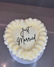 just married cake topper, cake charm, wedding topper, heart cake charm