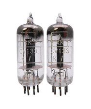 Rare Matched Pair GEC CV133 L77 6C4 Black Plate Square Getter Valves (V21) #1