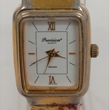 Vintage Greun Precision Women's Wristwatch GP2150 Gold-Tone Quartz Watch