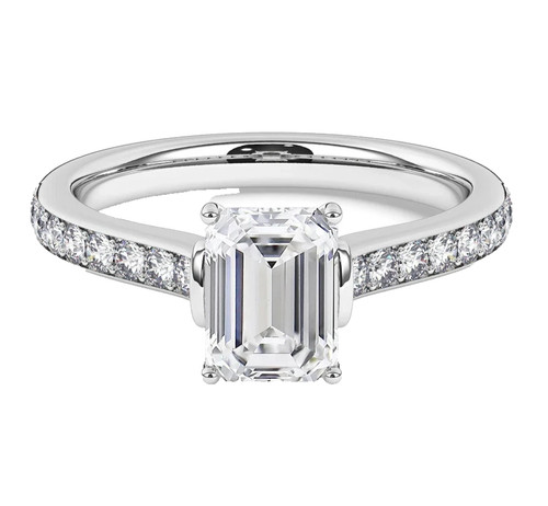 14k white gold emerald lab - white,